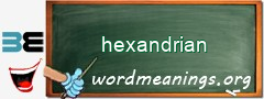 WordMeaning blackboard for hexandrian